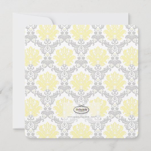 PixDezines pique damask/yellow/grijs Save The Date (Achterkant)