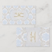 PixDezines  piqué damast/blauw+grijs Visitekaartje (Voorkant / Achterkant)