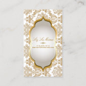 PixDezines  piqué damast/metallic zilver Visitekaartje (Achterkant)