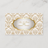 PixDezines  piqué damast/metallic zilver Visitekaartje (Voorkant)