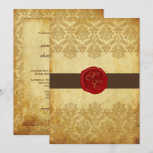 PixDezines +Pique Lace Damask+Wax Seal Kaart
