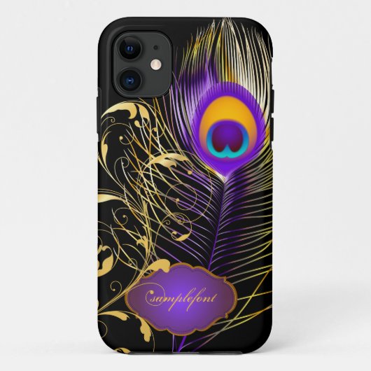 PixDezines pizzazz pauock plume+filigree swirls Case-Mate iPhone Case (Achterkant)