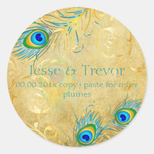 PixDezines  pizzazz pauwenveer Ronde Sticker