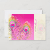 PixDezines Pizzazz Peacock Feather RSVP Kaartje (Voorkant)