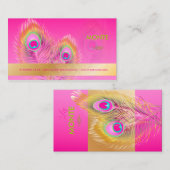 PixDezines Pizzazz Peacock Feather voor lange leve Visitekaartje (Voorkant / Achterkant)