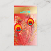 PixDezines Pizzazz Peacock Feather voor lange leve Visitekaartje (Achterkant)