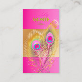 PixDezines Pizzazz Peacock Feather voor lange leve Visitekaartje (Achterkant)