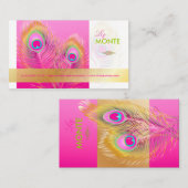 PixDezines Pizzazz Peacock Feather voor lange leve Visitekaartje (Voorkant / Achterkant)