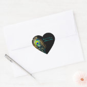 PixDezines Pizzazz Peacock Veer/doe-het-zelf kleur Hart Sticker (Envelop)