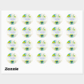 PixDezines Pizzazz Peacock Veer/doe-het-zelf kleur Ronde Sticker (Vel)