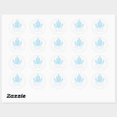 PixDezines plaid blauwe kroonluchter Ronde Sticker (Vel)