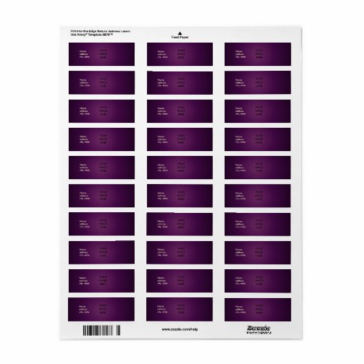 PixDezines Plain Amethyst Eenvoudige Sjabloon Etiket (Full Sheet)