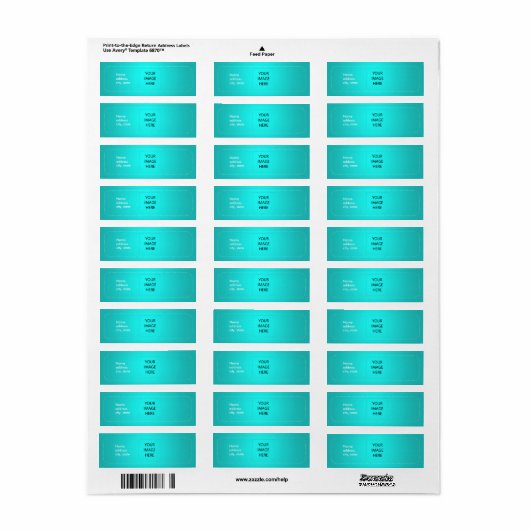 PixDezines Plain Aqua Easy Sjabloon Etiket (Full Sheet)