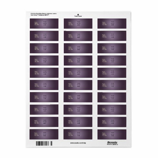 PixDezines Plain Plum Eenvoudige Sjabloon Etiket (Full Sheet)