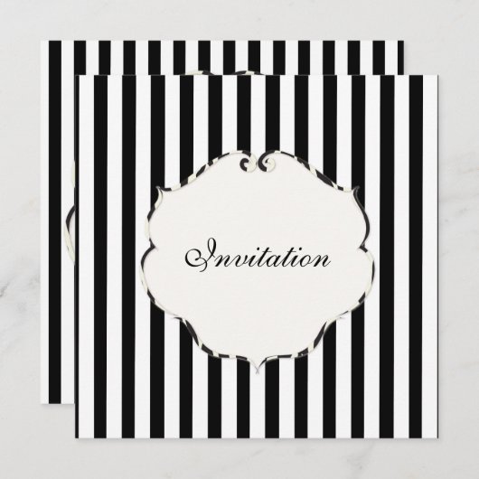 PixDezines Plain strepen zwart + wit/zebra Kaart (Voorkant / Achterkant)