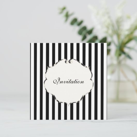 PixDezines Plain strepen zwart + wit/zebra Kaart (Staand voorkant)