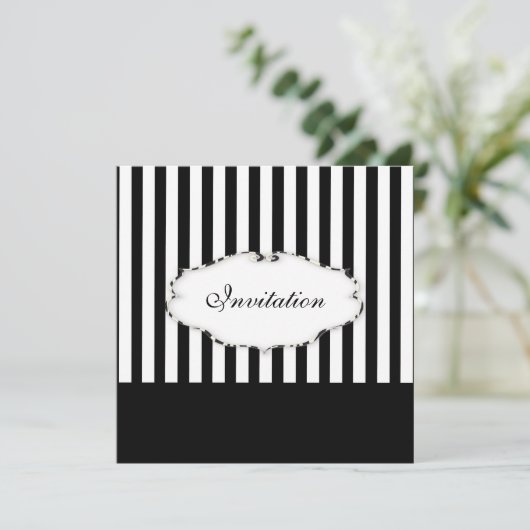PixDezines Plain strepen zwart + wit/zebra Kaart (Staand voorkant)