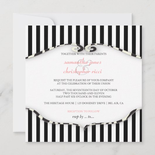 PixDezines Plain strepen zwart + wit/zebra Kaart (Achterkant)