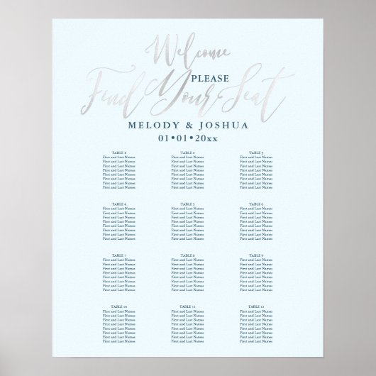 PixDezines Platina Calligrafie, Zitkaarten Poster (Voorkant)