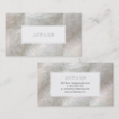 PixDezines platina strepen/faux zilver Visitekaartje (Voorkant / Achterkant)