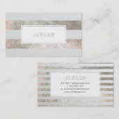 PixDezines platina strepen/faux zilver Visitekaartje (Voorkant / Achterkant)