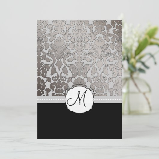 PixDezines Platinum Damask/diy background Kaart (Staand voorkant)