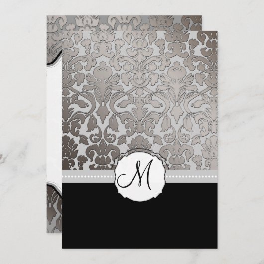 PixDezines Platinum Damask/diy background Kaart (Voorkant / Achterkant)