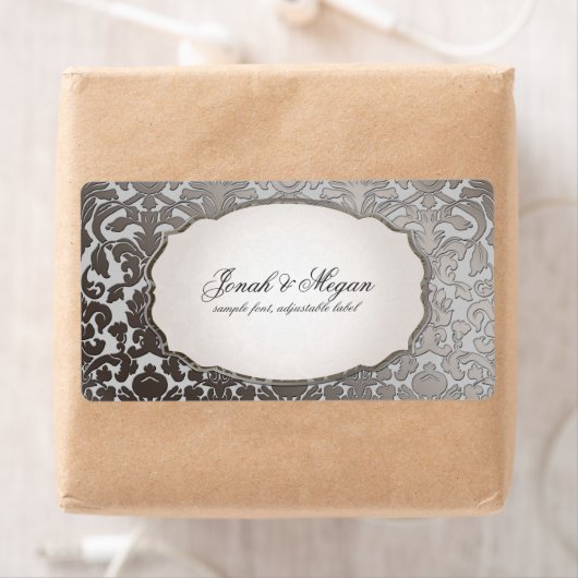 PixDezines platinum flora damask/DIY background Etiket (Insitu)