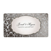 PixDezines platinum flora damask/DIY background Etiket (Voorkant)