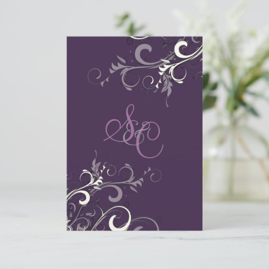 PixDezines PLUM/CREAM SWIRLS/DIY Background Kaart (Staand voorkant)
