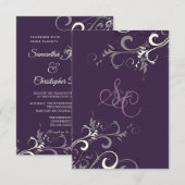 PixDezines PLUM/CREAM SWIRLS/DIY Background Kaart (Voorkant / Achterkant)