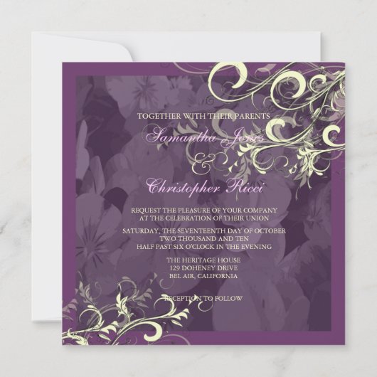 PixDezines plum+crèmezwenken Kaart (Achterkant)