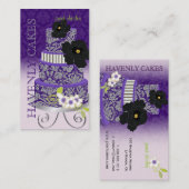 PixDezines Plum Pudding Cake/Bakery/Pâtisserie Visitekaartje (Voorkant / Achterkant)