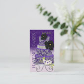 PixDezines Plum Pudding Cake/Bakery/Pâtisserie Visitekaartje (Staand voorkant)