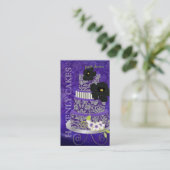 PixDezines Plum Pudding Cake/Bakery/Pâtisserie Visitekaartje (Staand voorkant)