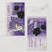 PixDezines Plum Pudding Cake/Bakkerij/Pâtisserie Visitekaartje (Voorkant / Achterkant)