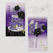 PixDezines Plum Pudding Cake/Bakkerij/Pâtisserie Visitekaartje (Voorkant / Achterkant)