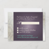 PixDezines plum+Silver Rsvp, dolcè damask RSVP Kaartje (Achterkant)