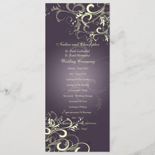 PixDezines PLUM SWIRLS+CREAM WEDDING PROGRAMMA'S (Achterkant)