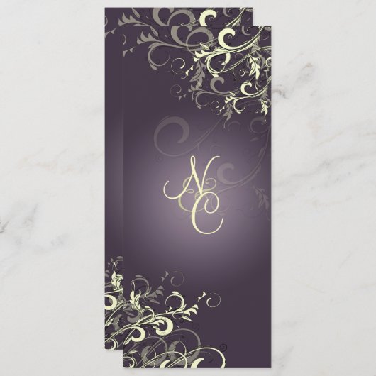 PixDezines PLUM SWIRLS+CREAM WEDDING PROGRAMMA'S (Voorkant / Achterkant)