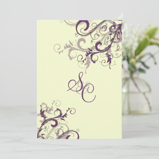PixDezines PLUM SWIRLS/DIY Background Kaart (Staand voorkant)