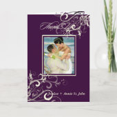 PixDezines Plum Swirls Photo Thank You cards Bedankkaart (Voorkant)