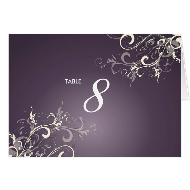 PixDezines Plum Vanilla Swirls Bedankt kaarten (Voorkant Horizontaal)