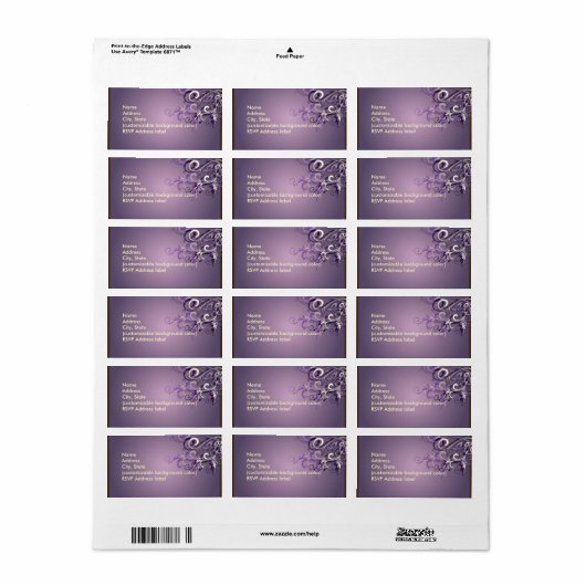 PixDezines Plum Vanilla Swirls Etiket (Full Sheet)