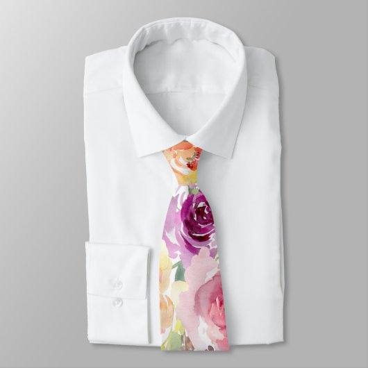 PixDezines Plum Zomerrozen Stropdas (Gebonden)