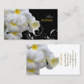 PixDezines Plumeria+filigree-zirls/dij-kleuren Visitekaartje (Voorkant / Achterkant)