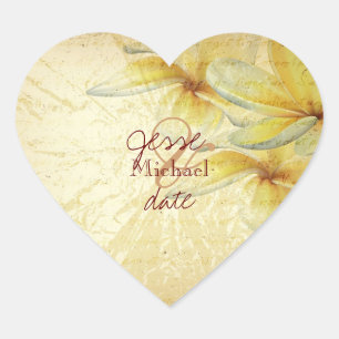 PixDezines Plumeria Hart Sticker