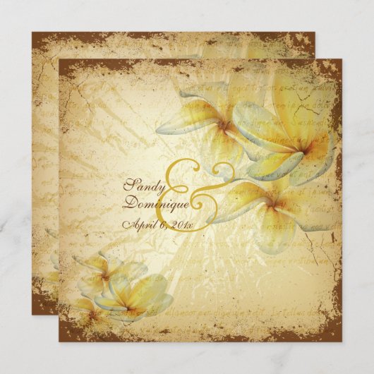 PixDezines  Plumeria Kaart (Voorkant / Achterkant)