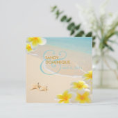 PixDezines PLUMERIA LEI/BEACH/STARFISH Kaart (Staand voorkant)