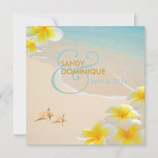 PixDezines PLUMERIA LEI/BEACH/STARFISH Kaart (Voorkant)